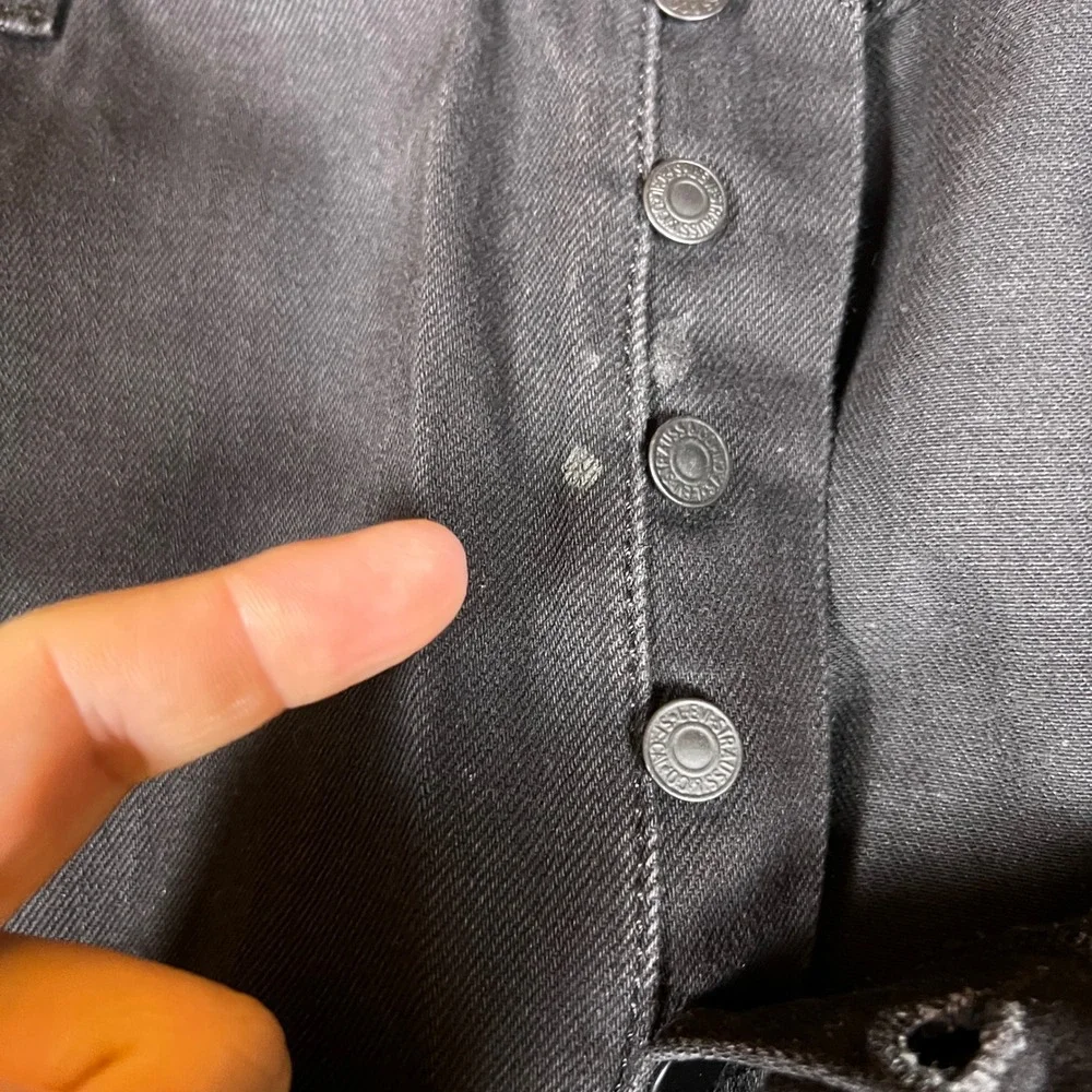 Levis 501 Jeans Mens 44x32 Black Button Fly Straight Leg Casual Formal Business‎
